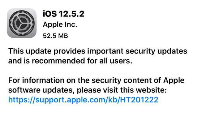 凤城苹果手机维修分享iOS12.5.2发布，建议所有老苹果用户安装 